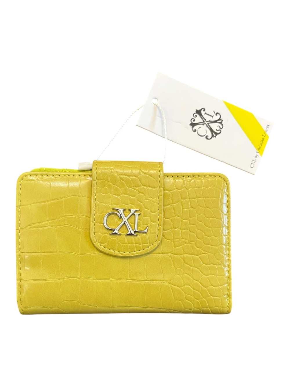 CXL by Christian Lacroix Forestis Croco Bifold Wallet Moss NWT